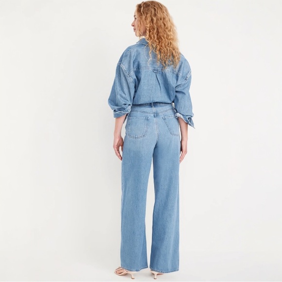 Old Navy High-Waisted Baggy Wide-Leg Jeans NWT 8 - Picture 2 of 9